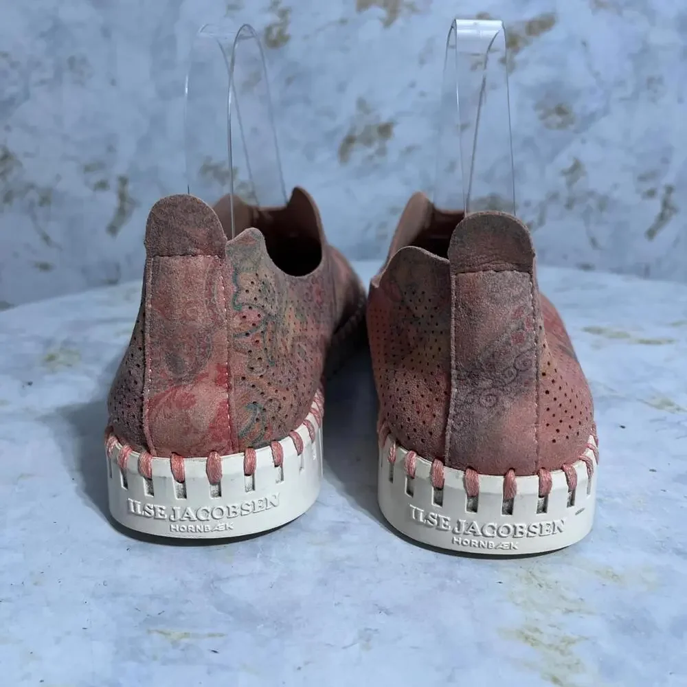 Ilse Jacobsen 41 Womens Sz 10.5 Shoes Pink White Slip On Comfort Fashion Sneaker - Picture 5 of 10